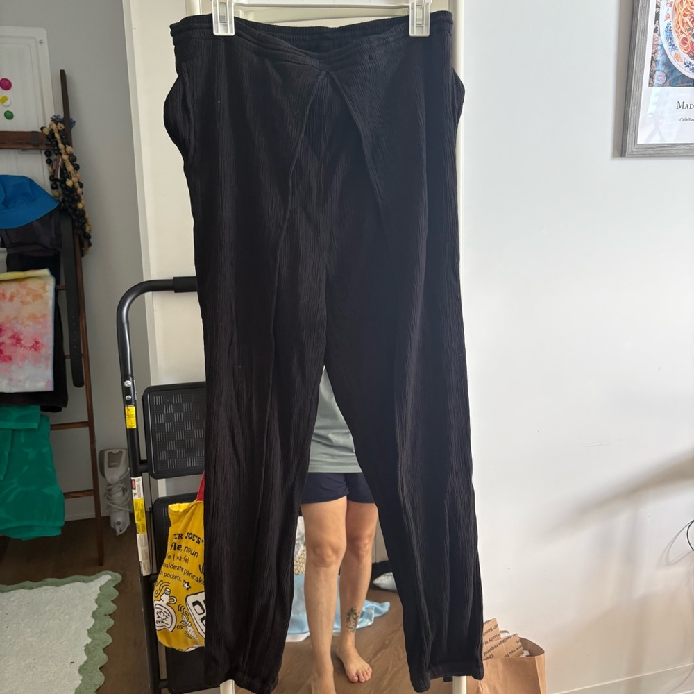 Amina women's stretchy cotton pants with flowy panels